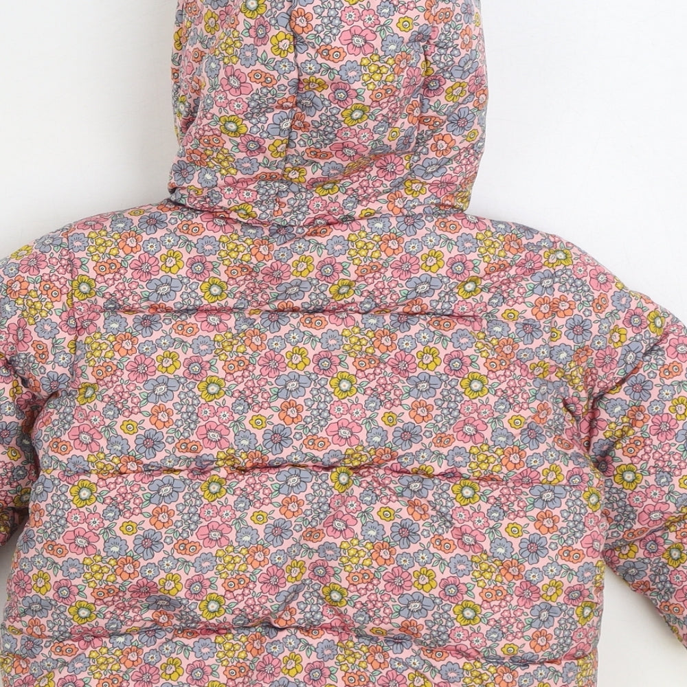 Matalan Girls Multicoloured Floral Puffer Jacket Jacket Size 18-24 Months Zip