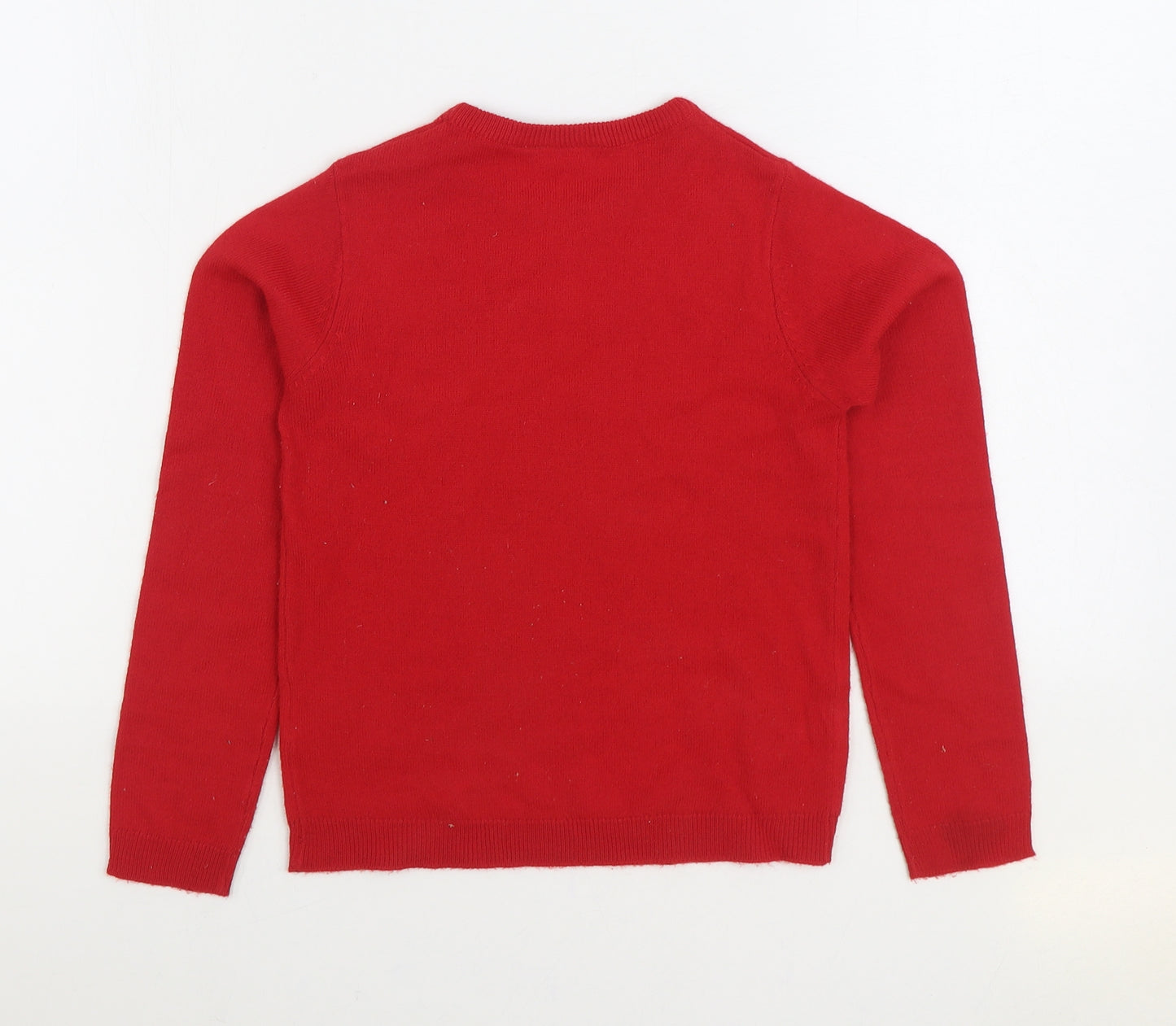 Pepperts Girls Red Round Neck Polyester Pullover Jumper Size 9-10 Years Pullover - Christmas