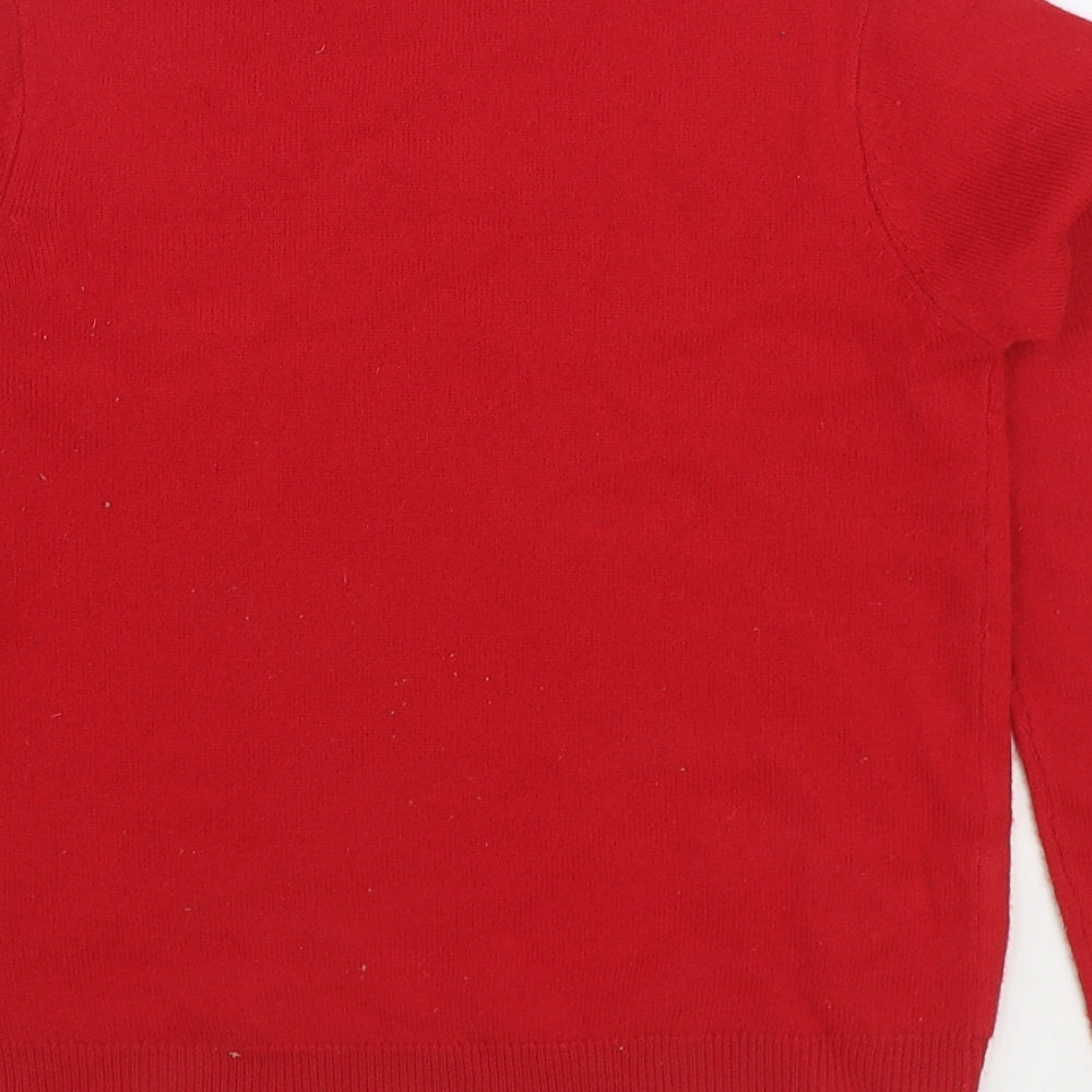 Pepperts Girls Red Round Neck Polyester Pullover Jumper Size 9-10 Years Pullover - Christmas