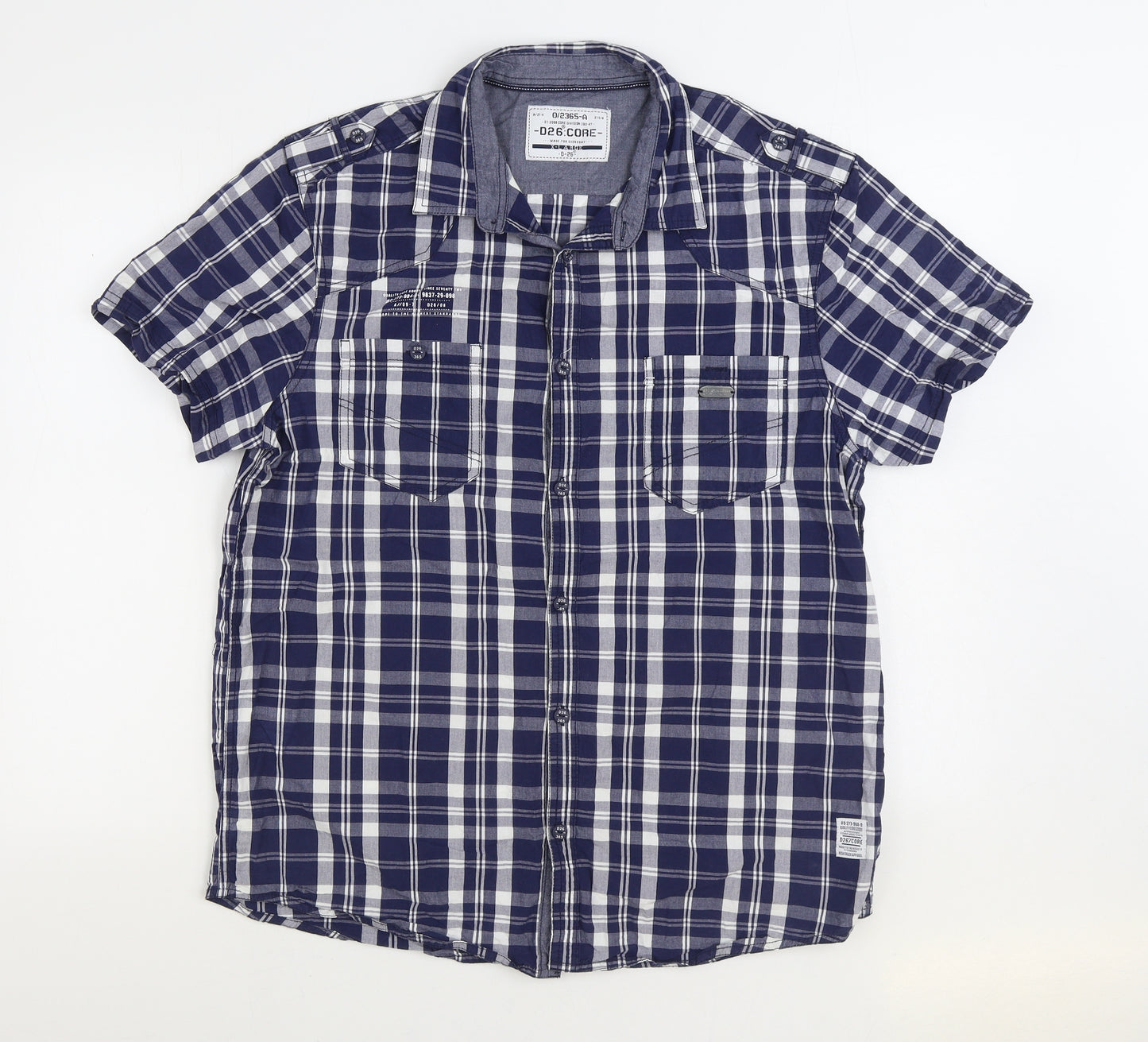 Cedar Wood State Mens Blue Plaid Cotton Button-Up Size XL Collared Button