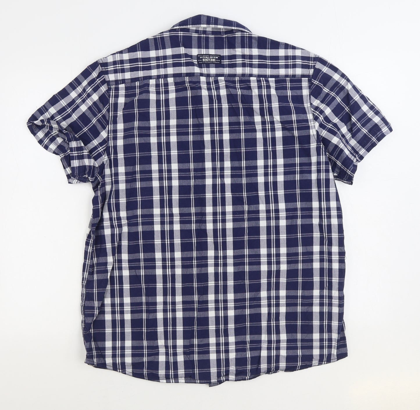 Cedar Wood State Mens Blue Plaid Cotton Button-Up Size XL Collared Button