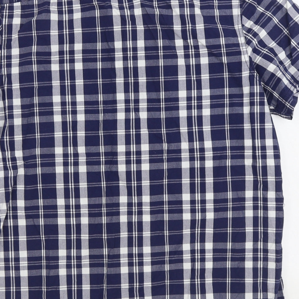 Cedar Wood State Mens Blue Plaid Cotton Button-Up Size XL Collared Button