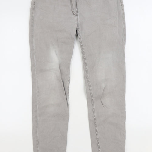 Bianco Mens Grey Cotton Straight Jeans Size 30 in L30 in Regular Zip