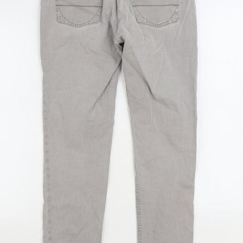 Bianco Mens Grey Cotton Straight Jeans Size 30 in L30 in Regular Zip