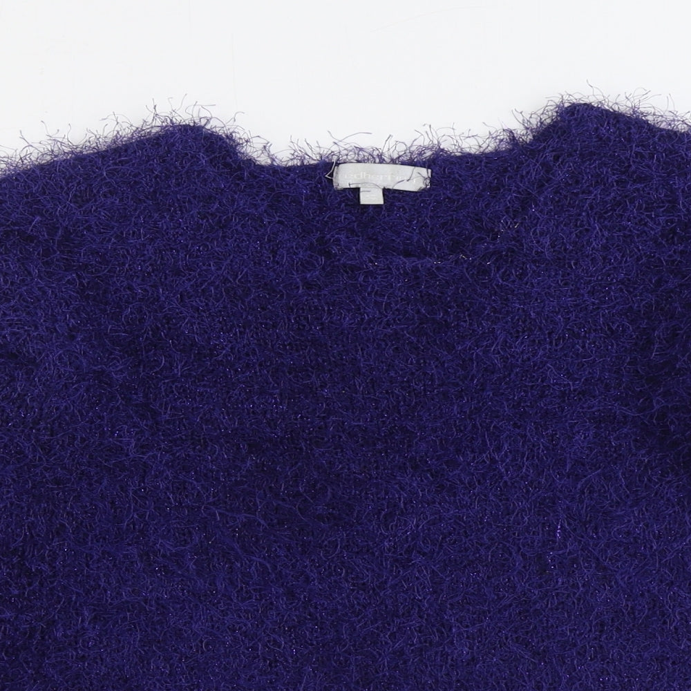 Red Herring Womens Blue Round Neck Polyester Pullover Jumper Size 10