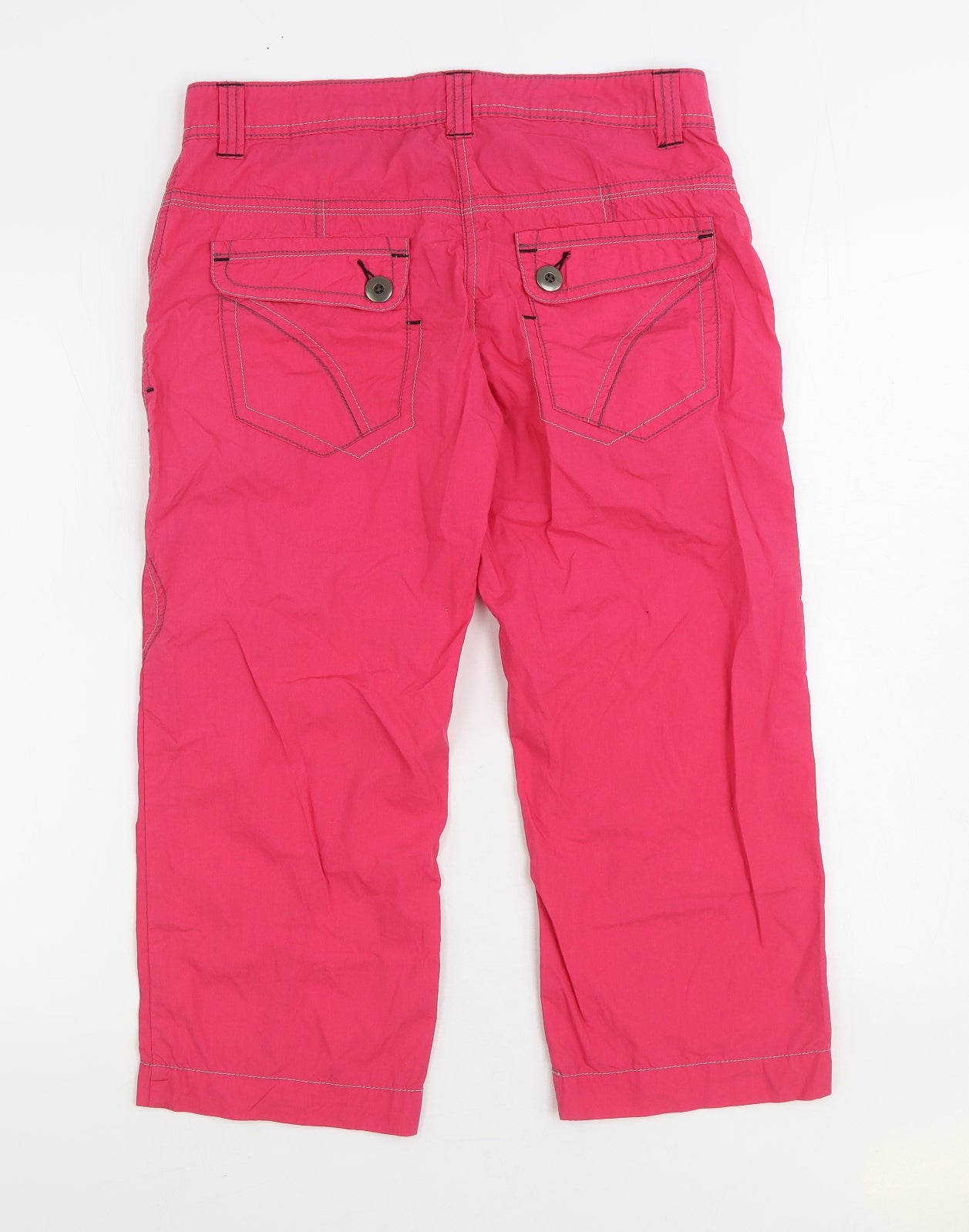 George Womens Pink Cotton Cargo Trousers Size 10 L21 in Regular Zip - Cropped