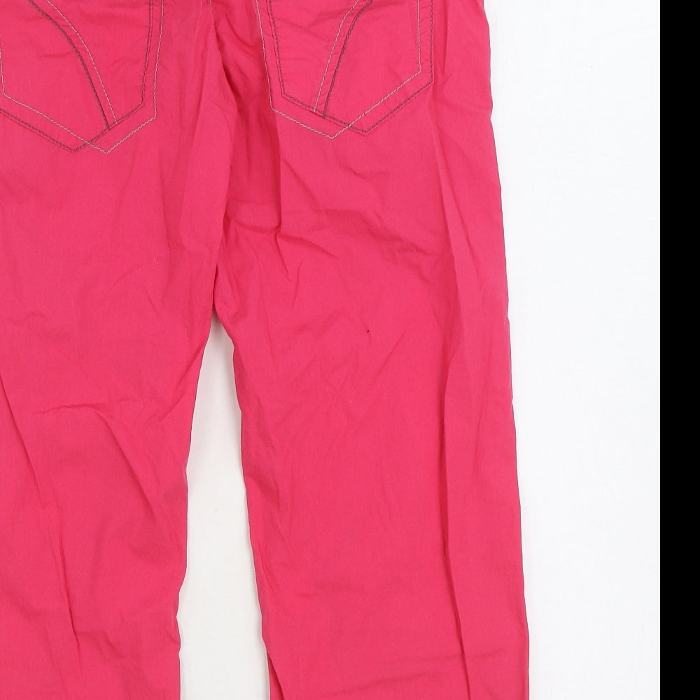 George Womens Pink Cotton Cargo Trousers Size 10 L21 in Regular Zip - Cropped