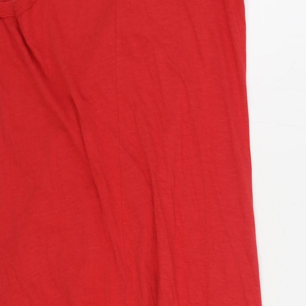 George Womens Red 100% Cotton Basic Tank Size 10 Scoop Neck