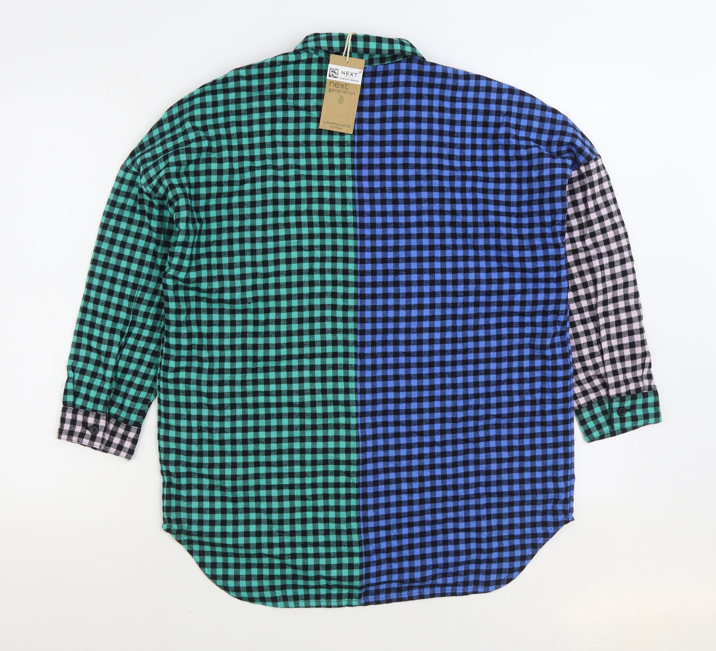 NEXT Boys Multicoloured Gingham 100% Cotton Basic Button-Up Size 11 Years Collared Button