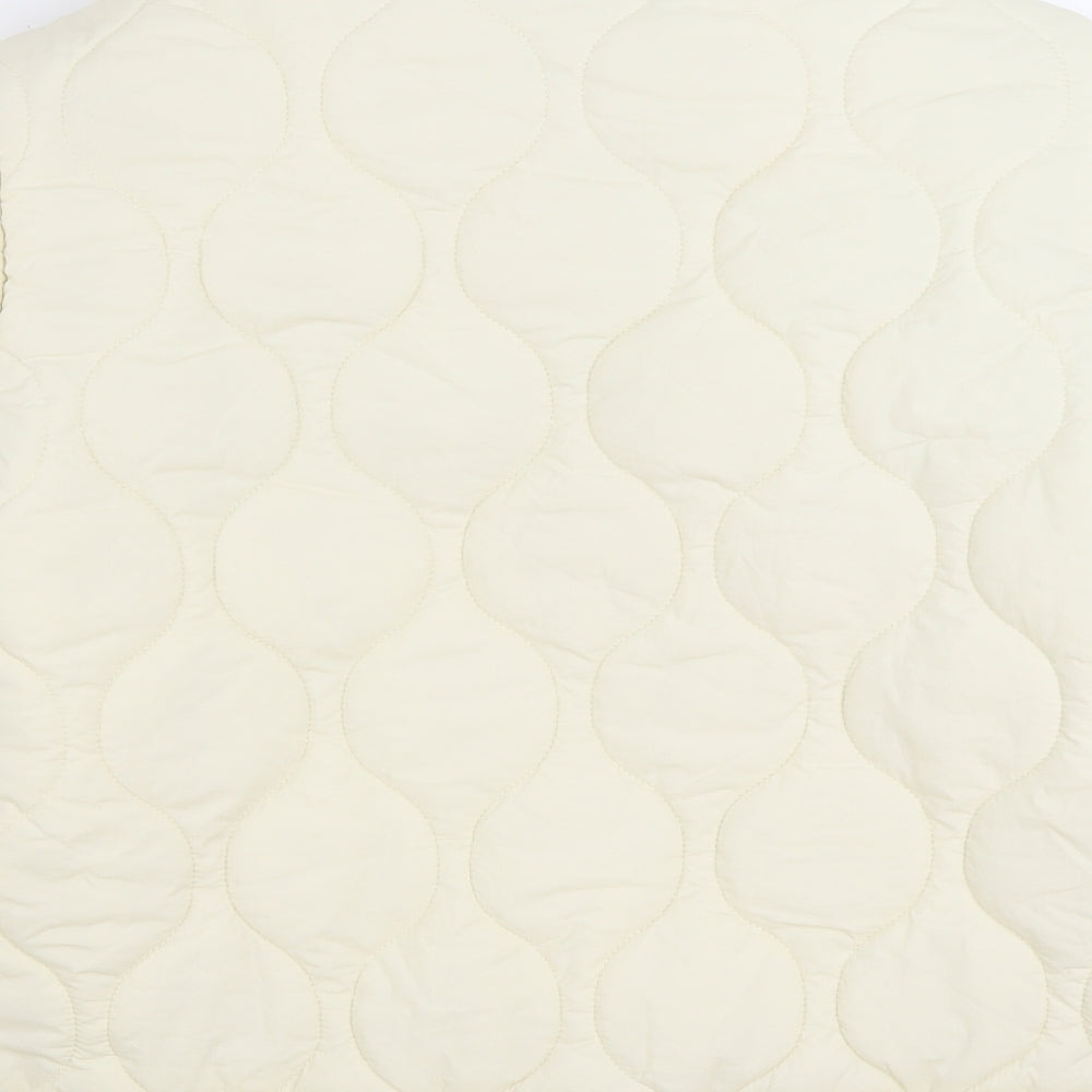 SheIn Womens Ivory Puffer Jacket Jacket Size XS Button