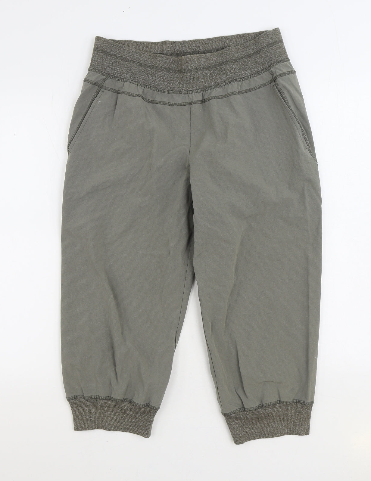 Te Verde Womens Green Nylon Cropped Trousers Size L L20 in Regular