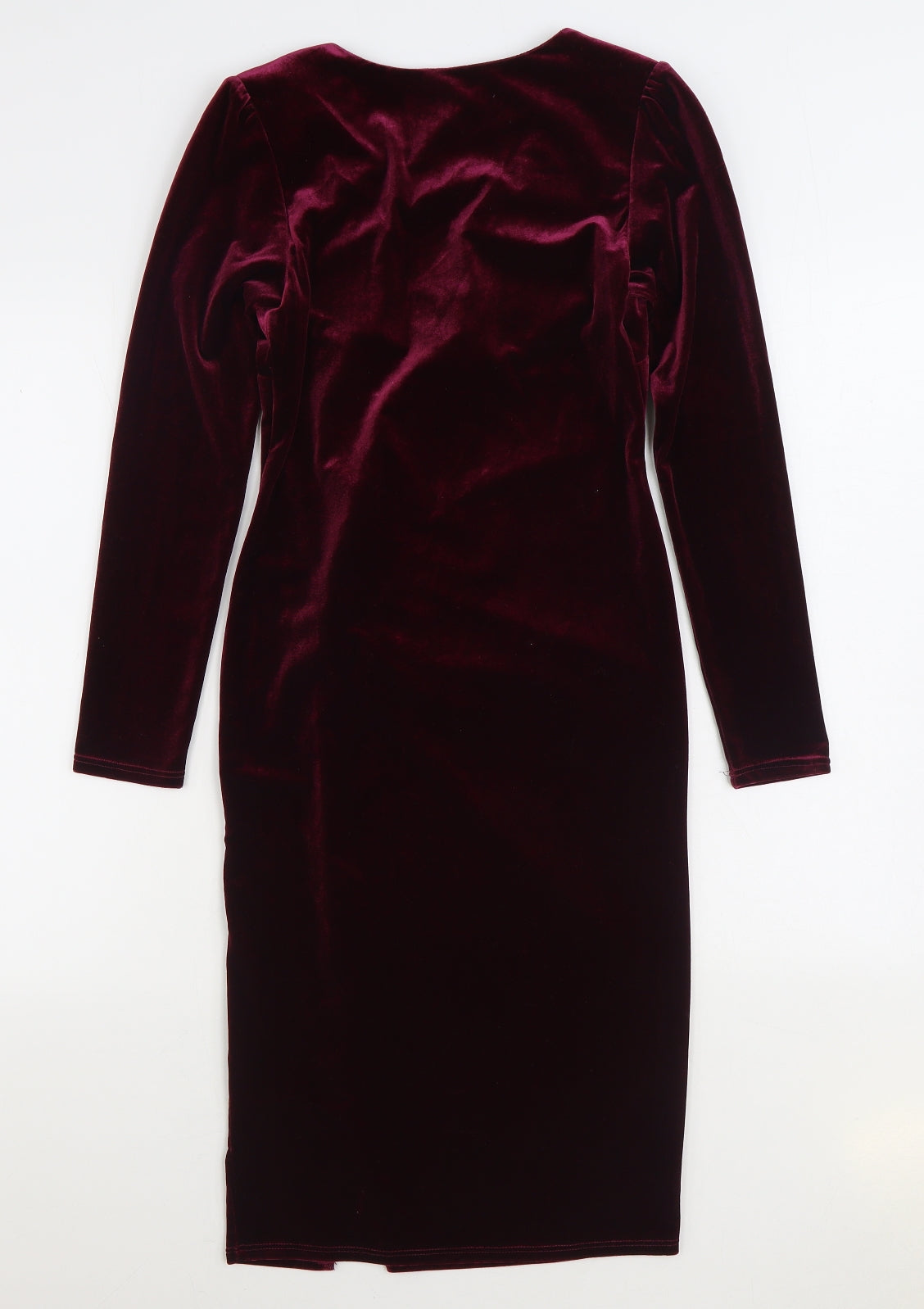 Monsoon Womens Purple Polyester Bodycon Size 8 V-Neck Pullover