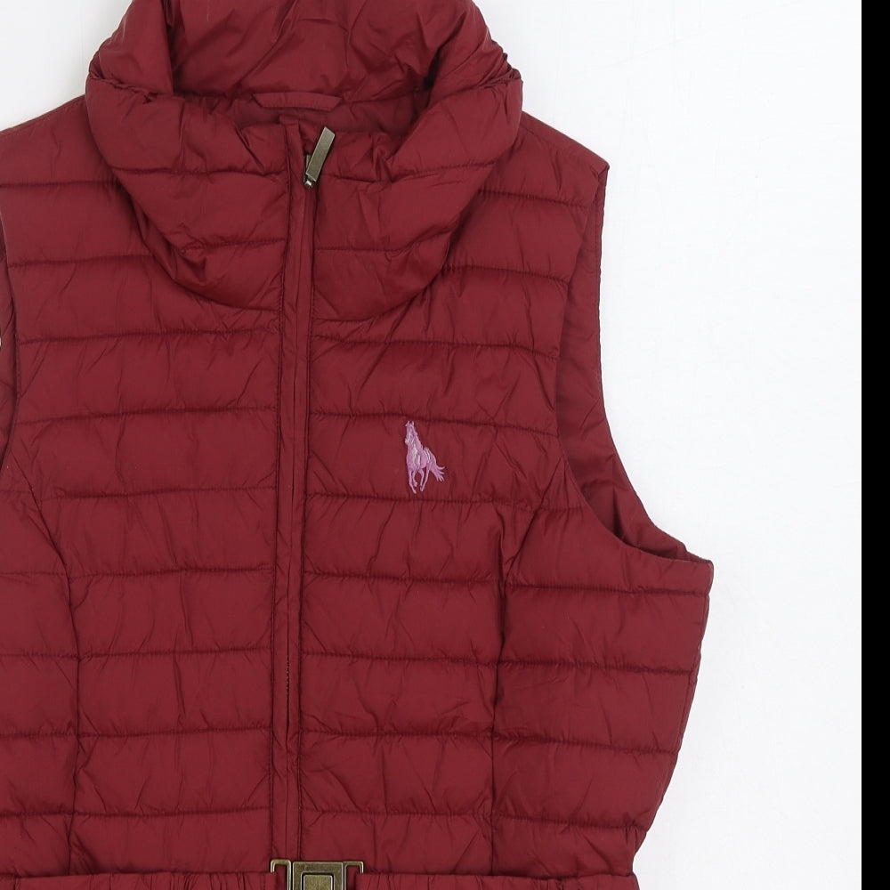 Toggi Womens Red Gilet Coat Size 10 Zip