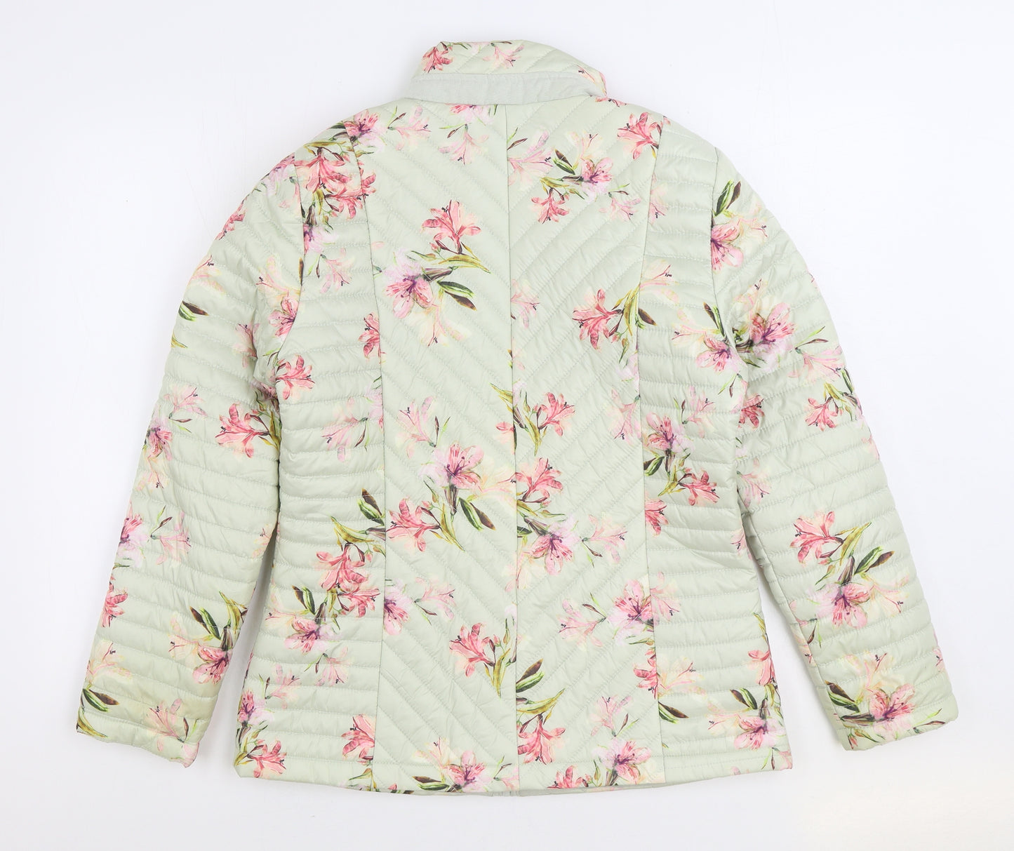 Anna Rose Womens Multicoloured Floral Quilted Coat Size S Zip