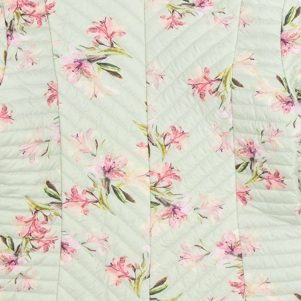 Anna Rose Womens Multicoloured Floral Quilted Coat Size S Zip