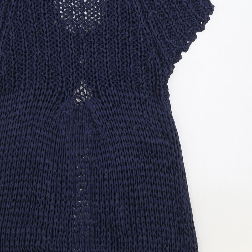Per Una Womens Blue V-Neck Acrylic Cardigan Jumper Size S