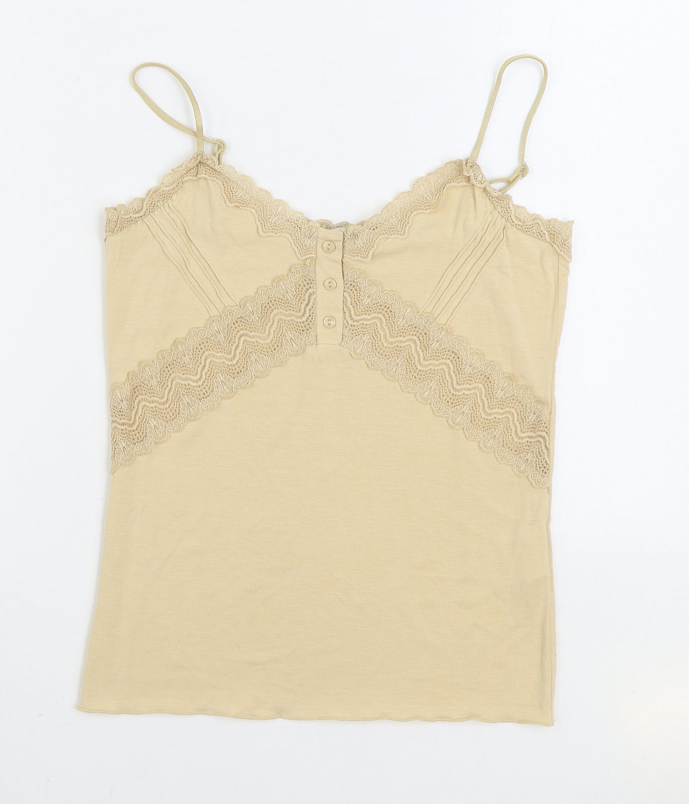 Peruzzi Womens Beige Viscose Camisole Tank Size M V-Neck