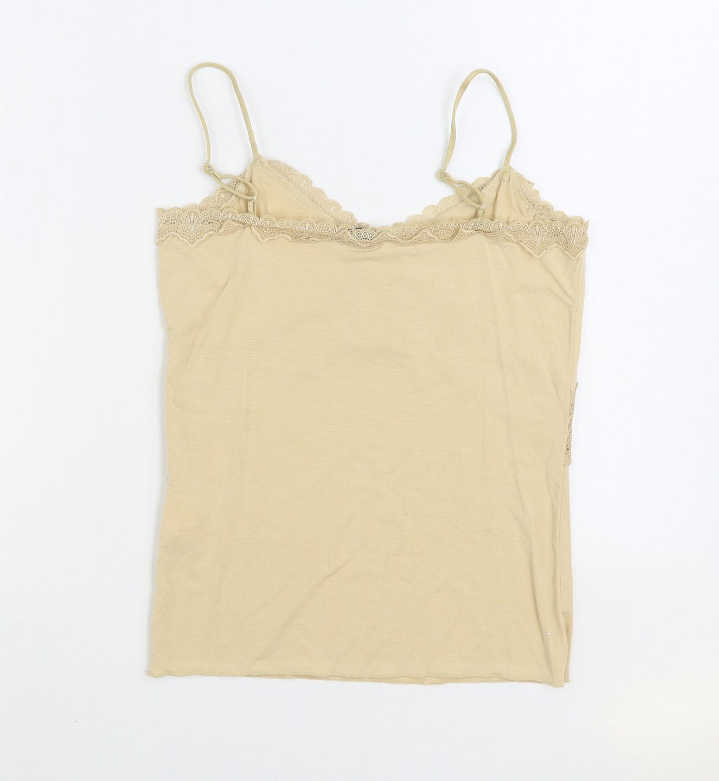 Peruzzi Womens Beige Viscose Camisole Tank Size M V-Neck