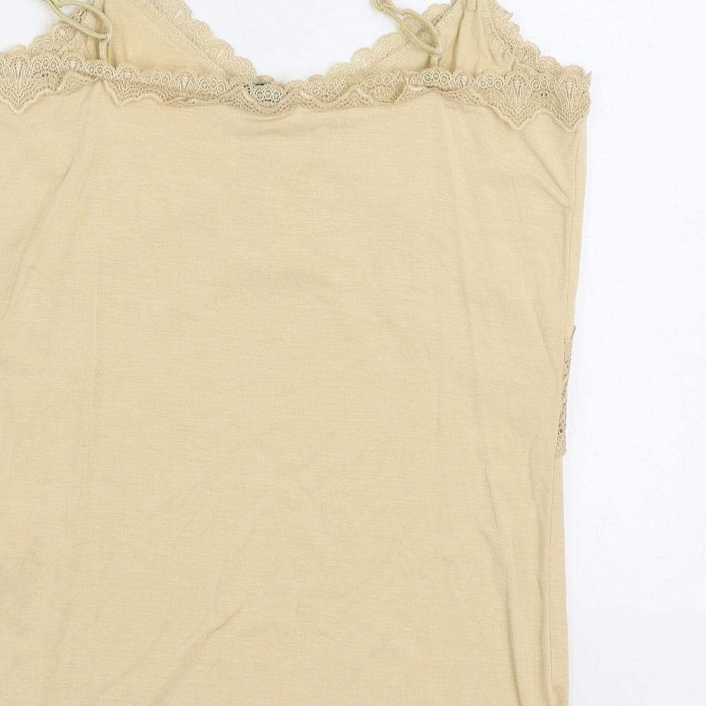 Peruzzi Womens Beige Viscose Camisole Tank Size M V-Neck