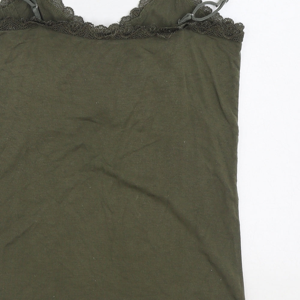 Peruzzi Womens Green Viscose Camisole T-Shirt Size M V-Neck