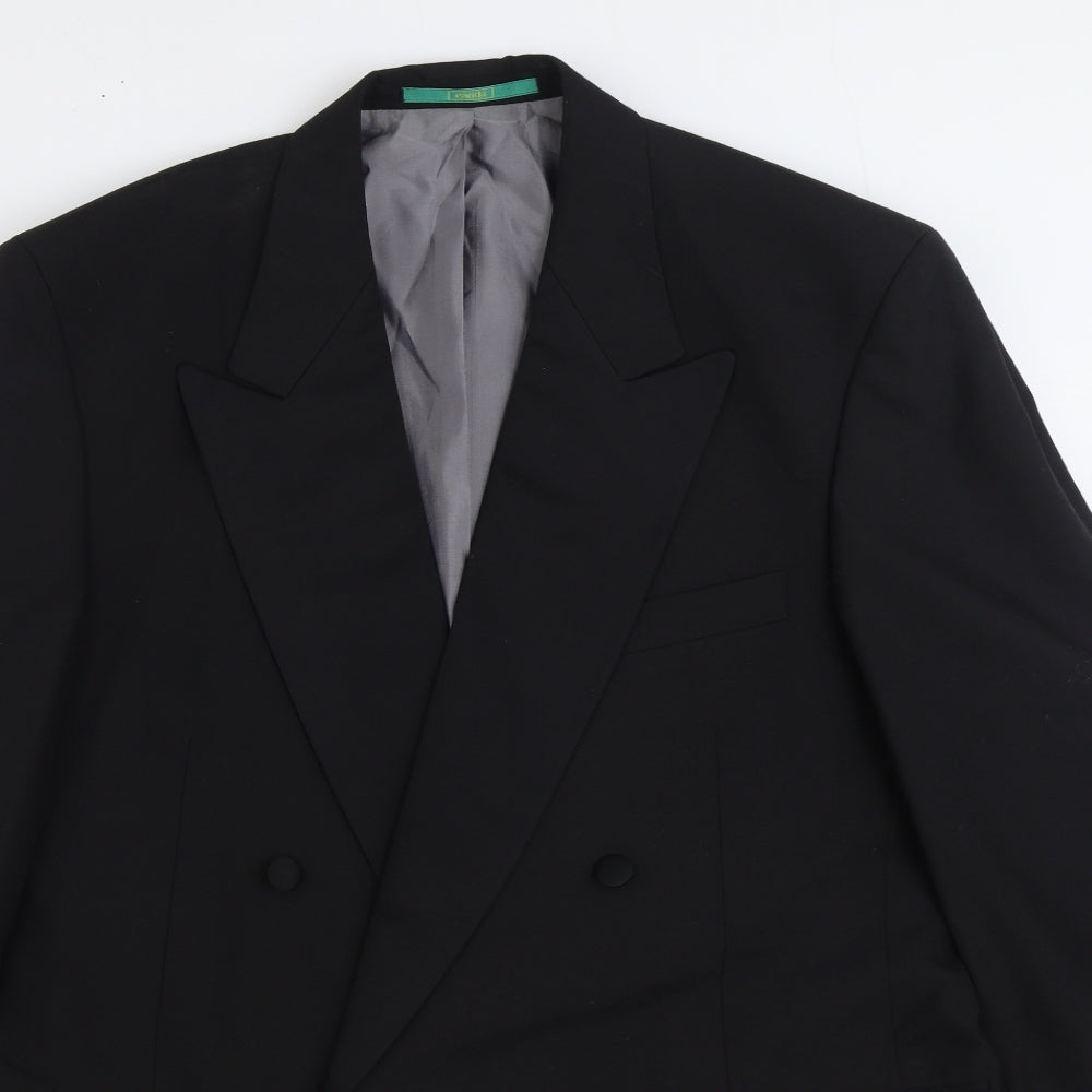 C&A Mens Black Polyester Jacket Suit Jacket Size 44
