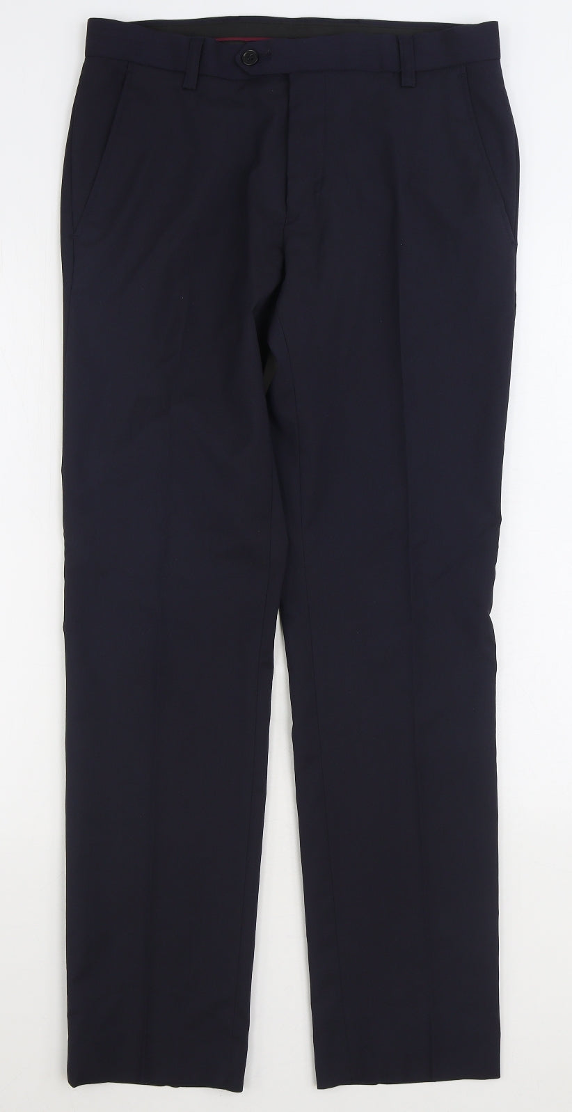NEXT Mens Blue Polyester Dress Pants Trousers Size 30 in L31 in Slim Zip