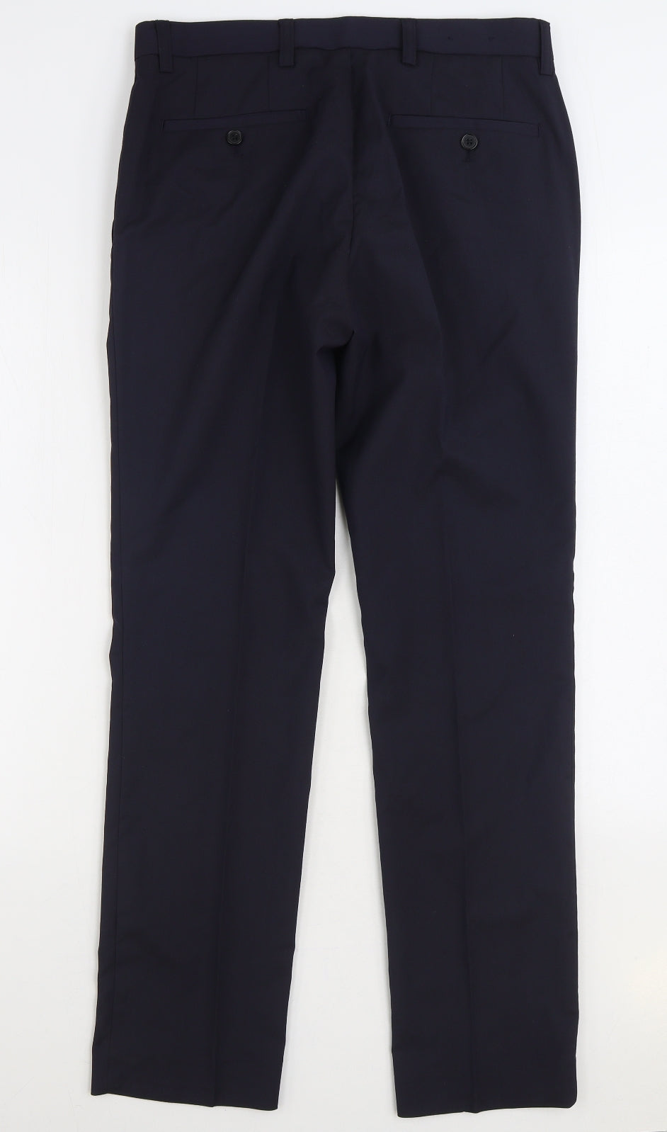 NEXT Mens Blue Polyester Dress Pants Trousers Size 30 in L31 in Slim Zip