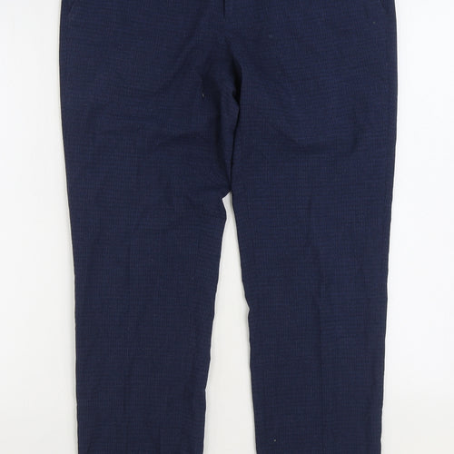 Burton Mens Blue Polyester Trousers Size 32 in L30 in Regular Zip