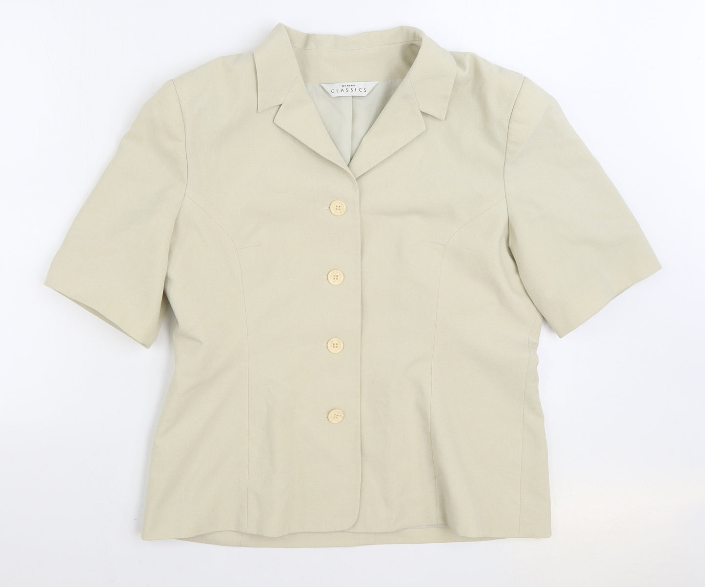 Modern Classics Womens Beige Jacket Blazer Size 16 Button