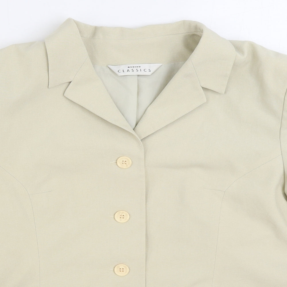 Modern Classics Womens Beige Jacket Blazer Size 16 Button