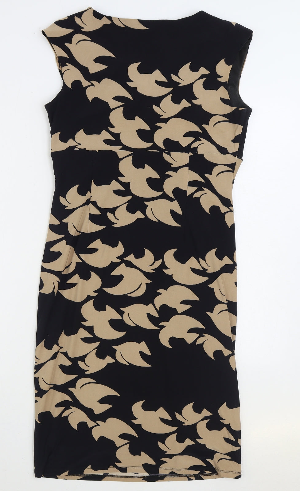 Phase Eight Womens Black Geometric Polyester Sheath Size M Cowl Neck Pullover