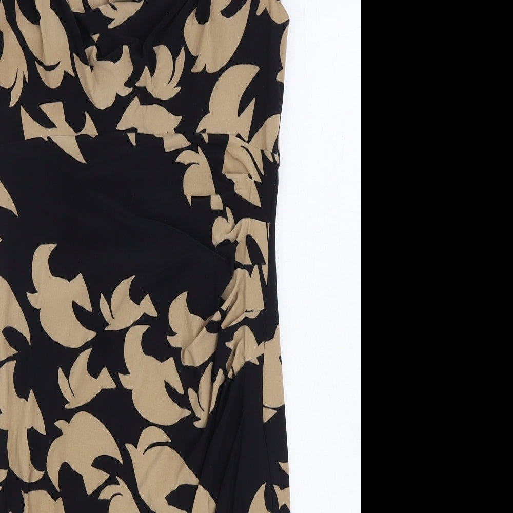 Phase Eight Womens Black Geometric Polyester Sheath Size M Cowl Neck Pullover