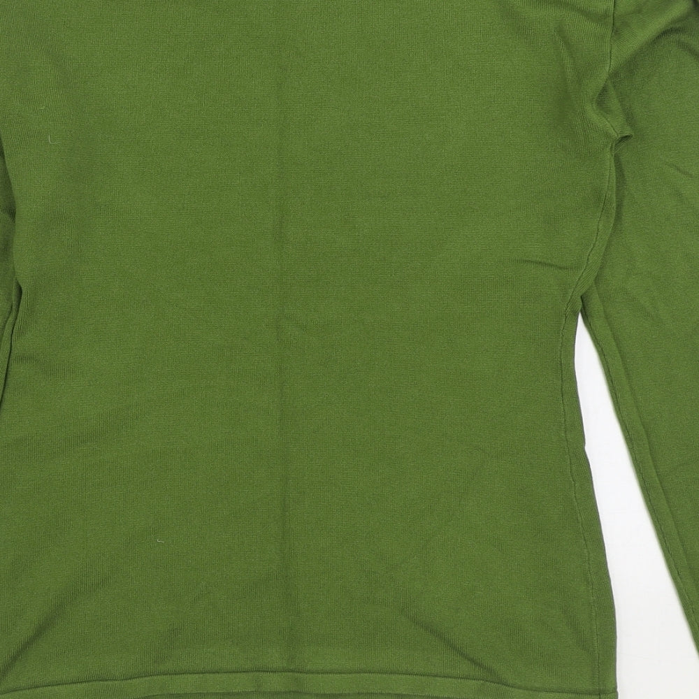 Boohoo Womens Green Boat Neck Viscose Pullover Jumper Size M