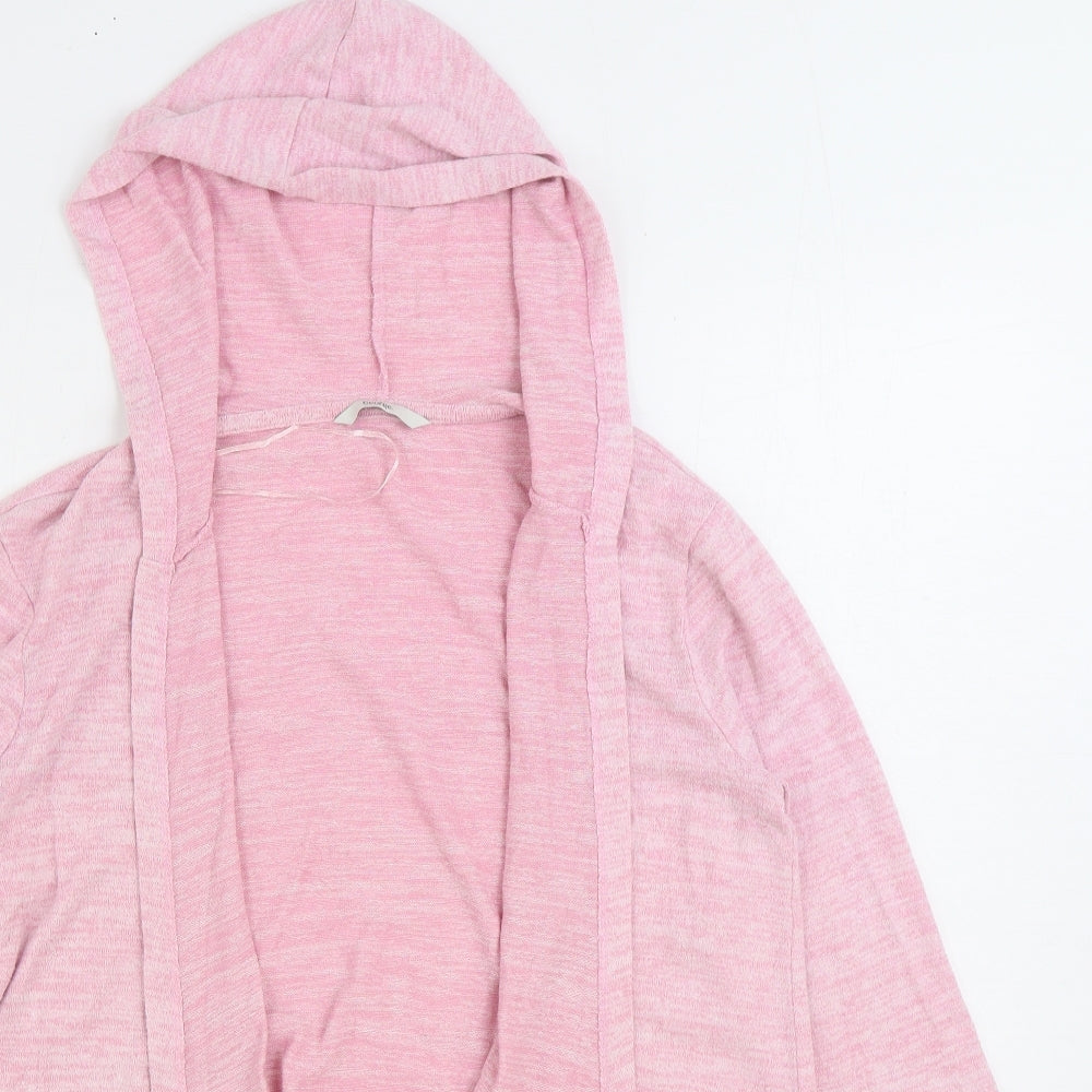 George Womens Pink V-Neck Polyester Cardigan Jumper Size S
