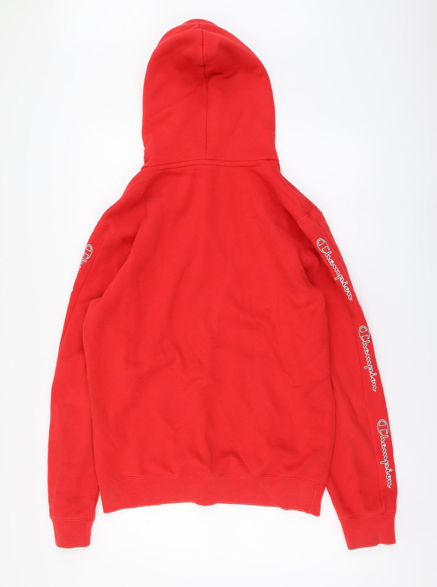 Champion Mens Red Cotton Pullover Hoodie Size M