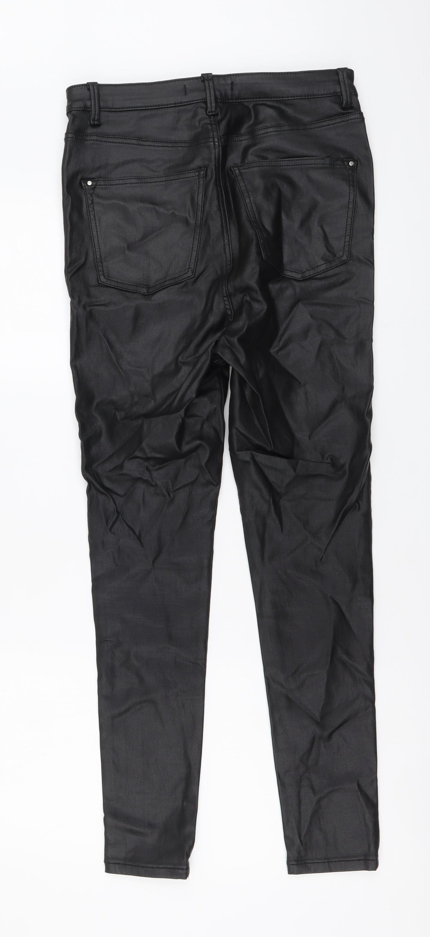 Very Womens Black Viscose Jegging Trousers Size 14 L27 in Regular Button