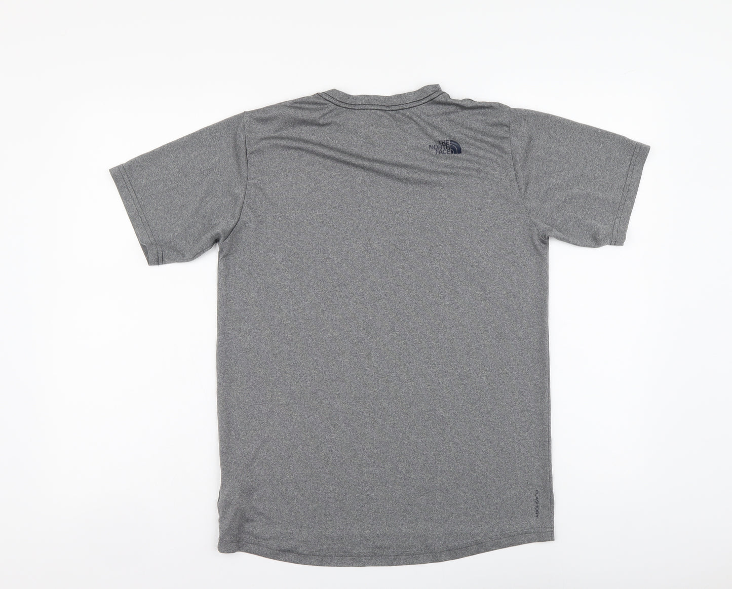 The North Face Boys Grey Polyester Basic T-Shirt Size 13-14 Years Round Neck Pullover