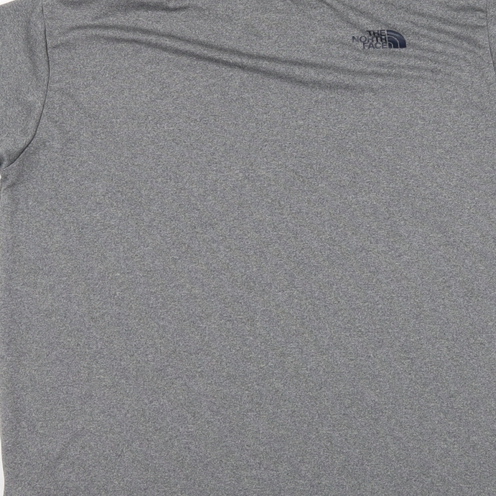 The North Face Boys Grey Polyester Basic T-Shirt Size 13-14 Years Round Neck Pullover