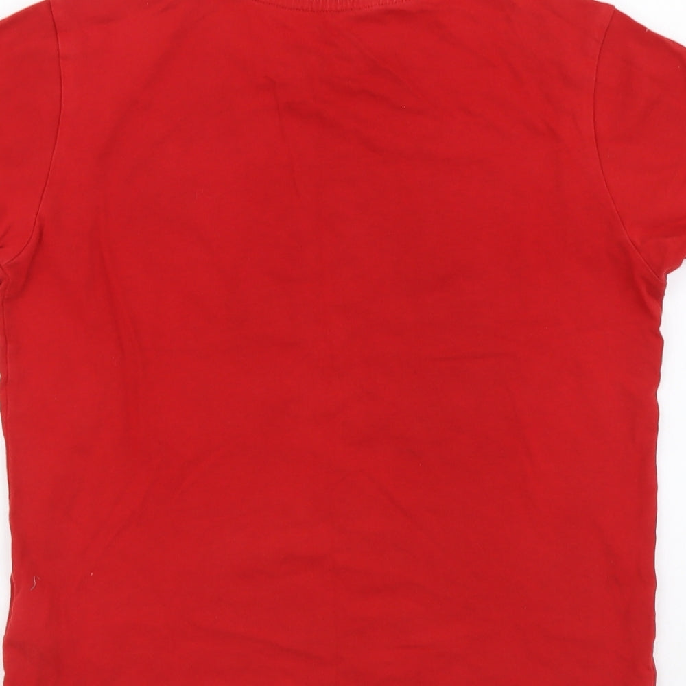 adidas Boys Red Cotton Basic Polo Size 11-12 Years Round Neck Pullover