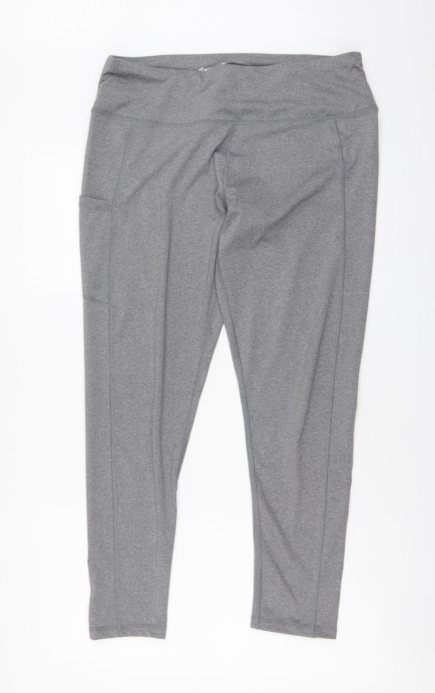 Work out Womens Grey Polyester Jogger Leggings Size 14 L27 in Regular Drawstring