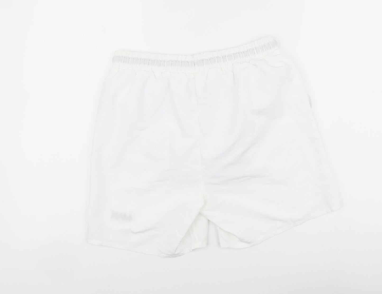 Boohoo Mens White Polyester Sweat Shorts Size S L6 in Regular Drawstring - Swimming shorts