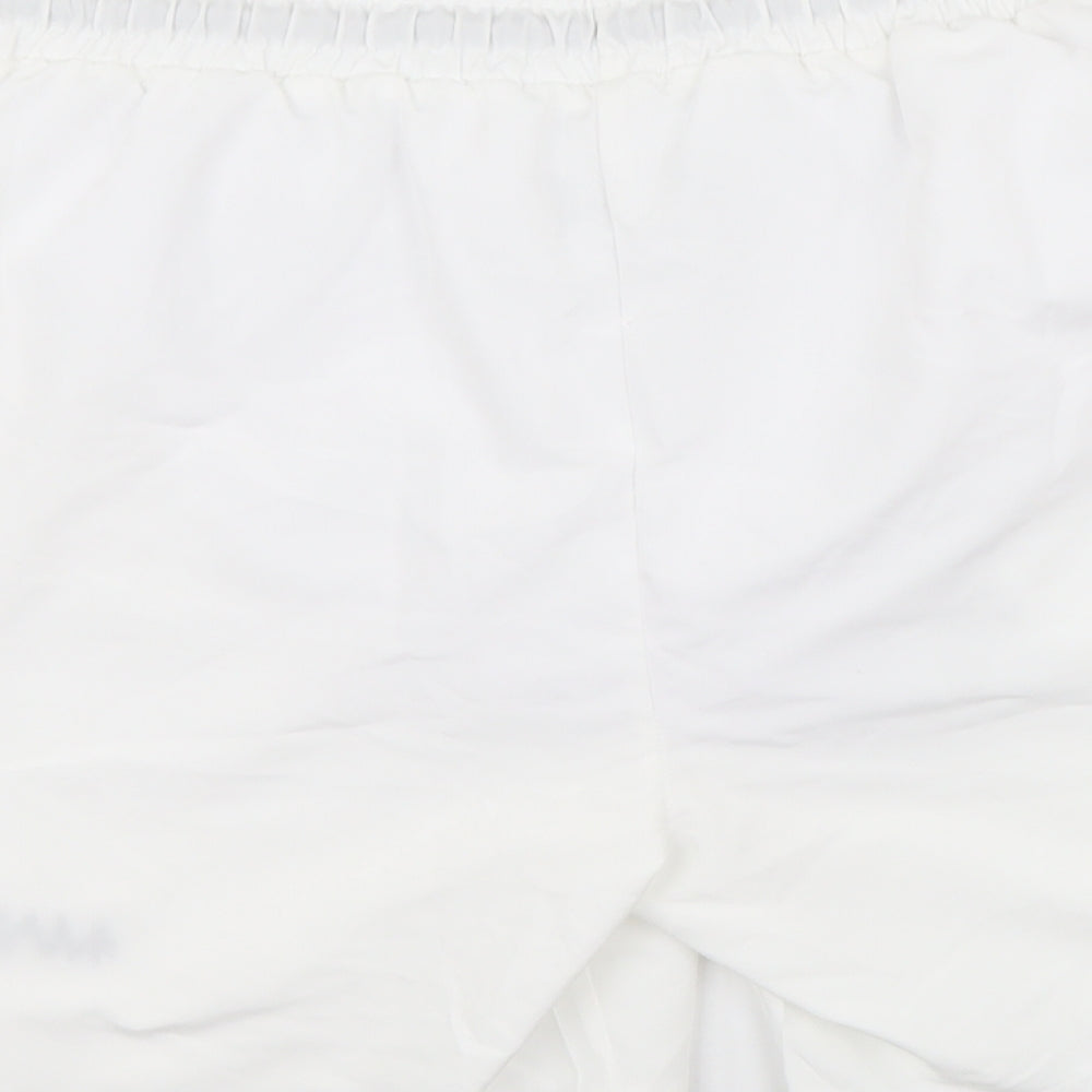 Boohoo Mens White Polyester Sweat Shorts Size S L6 in Regular Drawstring - Swimming shorts