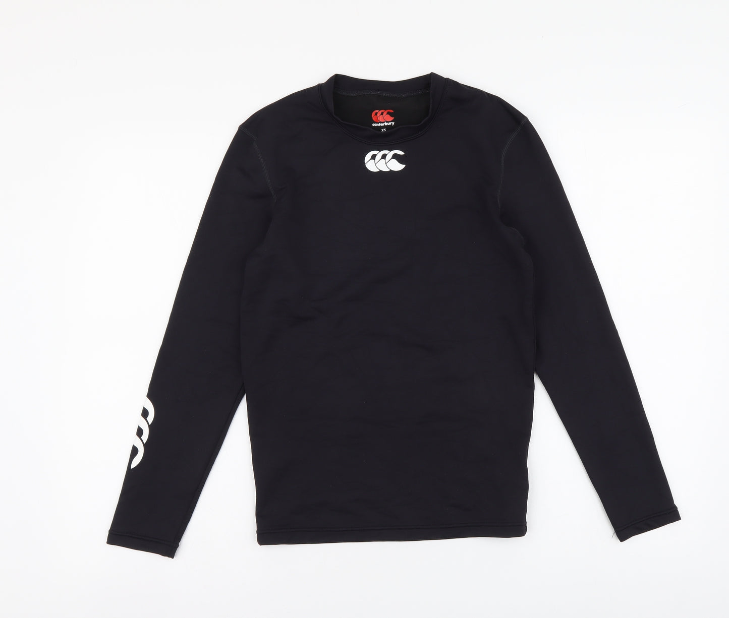 Canterbury Womens Black Polyester Basic Polo Size XS High Neck Pullover