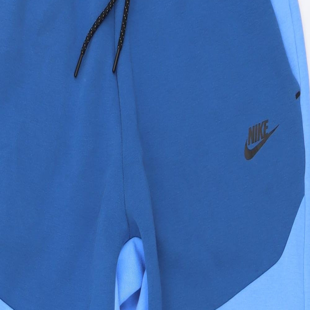 Nike Mens Blue Cotton Jegging Trousers Size L L27 in Regular Drawstring