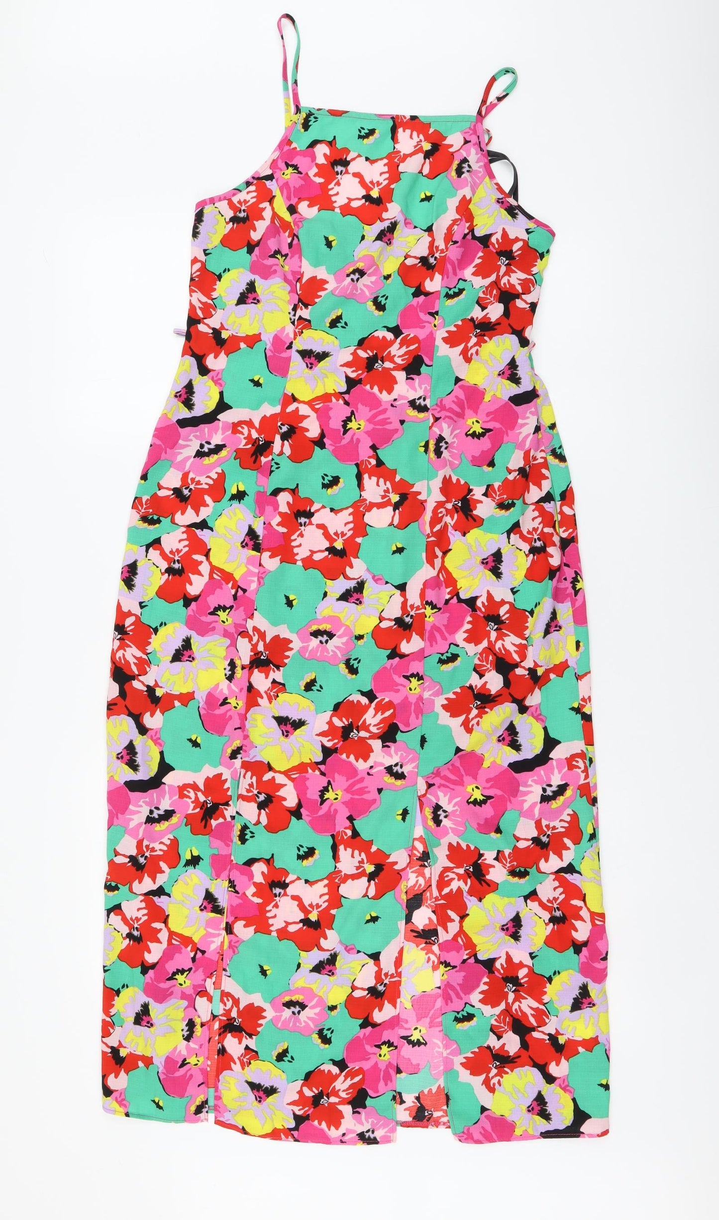 Primark Womens Multicoloured Floral Polyester A-Line Size 8 Halter Pullover
