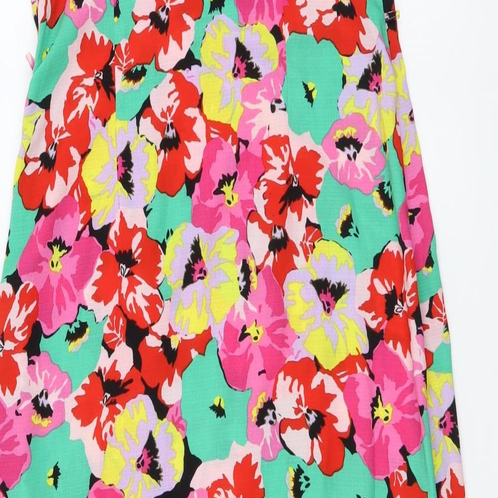 Primark Womens Multicoloured Floral Polyester A-Line Size 8 Halter Pullover