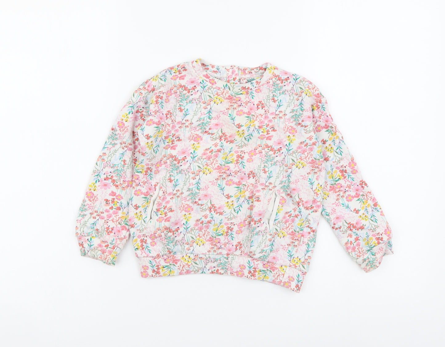 Willow Girls Multicoloured Floral Cotton Pullover Sweatshirt Size 2-3 Years Pullover