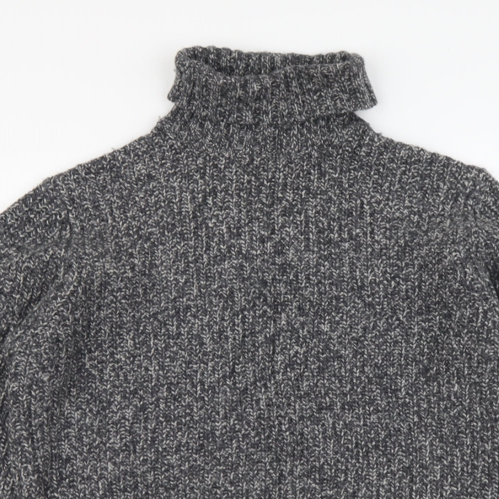 NEXT Mens Grey Roll Neck Cotton Pullover Jumper Size M