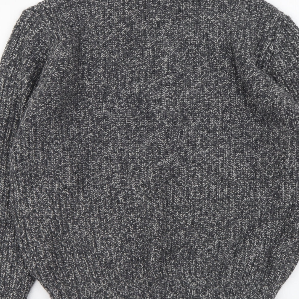 NEXT Mens Grey Roll Neck Cotton Pullover Jumper Size M