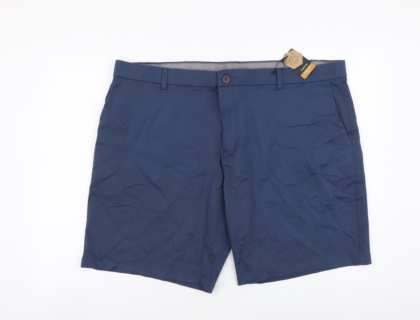 NEXT Mens Blue Cotton Chino Shorts Size 44 in L9 in Regular Button